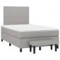 Preview: Boxspringbett mit Matratze Hellgrau 120x190 cm Stoff