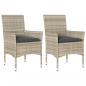 Preview: Gartenstühle mit Kissen 2 Stk. Hellgrau Poly Rattan