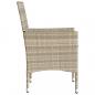Preview: Gartenstühle mit Kissen 2 Stk. Hellgrau Poly Rattan