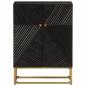 Preview: Sideboard Schwarz 55x30x76 cm Massivholz Mango und Eisen