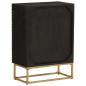 Preview: Sideboard Schwarz 55x30x76 cm Massivholz Mango und Eisen