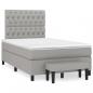 Preview: ARDEBO.de - Boxspringbett mit Matratze Hellgrau 120x190 cm Stoff