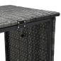 Preview: Gartensofa in L-Form mit Tisch und Kissen Grau Poly Rattan