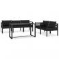 Preview: ARDEBO.de - 6-tlg. Garten-Lounge-Set mit Kissen Aluminium Anthrazit