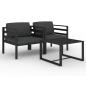 Preview: 3-tlg. Garten-Lounge-Set mit Kissen Aluminium Anthrazit