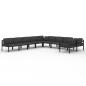 Preview: 10-tlg. Garten-Lounge-Set mit Kissen Aluminium Anthrazit