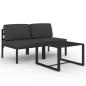 Preview: 3-tlg. Garten-Lounge-Set mit Kissen Aluminium Anthrazit