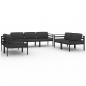 Preview: 7-tlg. Garten-Lounge-Set mit Kissen Aluminium Anthrazit