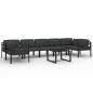 Preview: 8-tlg. Garten-Lounge-Set mit Kissen Aluminium Anthrazit
