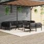 Preview: ARDEBO.de - 10-tlg. Garten-Lounge-Set mit Kissen Aluminium Anthrazit