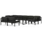 Preview: 10-tlg. Garten-Lounge-Set mit Kissen Aluminium Anthrazit