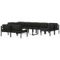 Preview: 10-tlg. Garten-Lounge-Set mit Kissen Aluminium Anthrazit