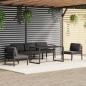 Preview: ARDEBO.de - 6-tlg. Garten-Lounge-Set mit Kissen Aluminium Anthrazit