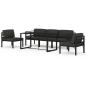 Preview: 6-tlg. Garten-Lounge-Set mit Kissen Aluminium Anthrazit