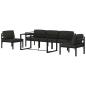 Preview: 6-tlg. Garten-Lounge-Set mit Kissen Aluminium Anthrazit
