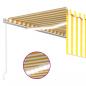 Preview: Markise Manuell Einziehbar mit Rollo & LED 4x3 m Gelb & Weiß