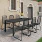 Preview: 7-tlg. Garten-Essgruppe PVC Rattan Schwarz