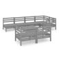 Preview: 8-tlg. Garten-Lounge-Set Massivholz Kiefer Grau