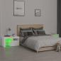 Preview: Nachttische 2 Stk. mit LED-Leuchten Hochglanz-Weiß 70x36,5x40cm