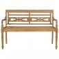 Preview: Batavia-Gartenbank mit Grünem Kissen 120 cm Teak Massivholz