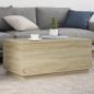 Preview: ARDEBO.de - Couchtisch mit LED-Leuchten Sonoma-Eiche 90x50x40 cm