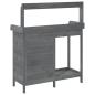 Preview: Pflanztisch mit Schrank Grau 110,5x45x124,5 cm Massivholz Tanne