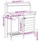Preview: Pflanztisch mit Schrank Grau 110,5x45x124,5 cm Massivholz Tanne