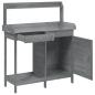 Preview: Pflanztisch mit Schrank Grau 110,5x45x124,5 cm Massivholz Tanne