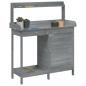 Preview: Pflanztisch mit Schrank Grau 110,5x45x124,5 cm Massivholz Tanne