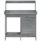 Preview: Pflanztisch mit Schrank Grau 110,5x45x124,5 cm Massivholz Tanne