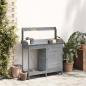 Preview: Pflanztisch mit Schrank Grau 110,5x45x124,5 cm Massivholz Tanne