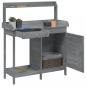 Preview: Pflanztisch mit Schrank Grau 110,5x45x124,5 cm Massivholz Tanne