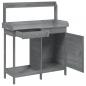 Preview: Pflanztisch mit Schrank Grau 110,5x45x124,5 cm Massivholz Tanne