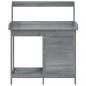 Preview: Pflanztisch mit Schrank Grau 110,5x45x124,5 cm Massivholz Tanne