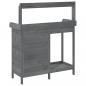 Preview: Pflanztisch mit Schrank Grau 110,5x45x124,5 cm Massivholz Tanne