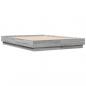Preview: Bettgestell Grau Sonoma 140x190 cm Holzwerkstoff