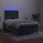 Preview: Boxspringbett mit Matratze & LED Dunkelgrün 120x190 cm Samt