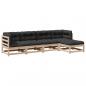 Preview: 5-tlg. Garten-Sofagarnitur mit Kissen Massivholz Kiefer