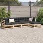 Preview: 5-tlg. Garten-Sofagarnitur mit Kissen Massivholz Kiefer