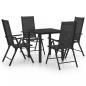 Preview: ARDEBO.de - 5-tlg. Garten-Essgruppe Aluminium Schwarz