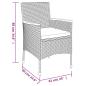 Preview: 3-tlg. Garten-Bistro-Set mit Kissen Schwarz Poly Rattan