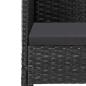 Preview: 7-tlg. Garten-Essgruppe mit Kissen Schwarz Poly Rattan