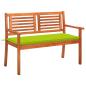 Preview: 2-Sitzer-Gartenbank mit Auflage 120 cm Massivholz Eukalyptus
