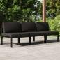 Preview: ARDEBO.de - Gartensofa 3-Sitzer mit Kissen Aluminium Anthrazit