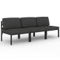 Preview: Gartensofa 3-Sitzer mit Kissen Aluminium Anthrazit
