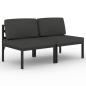 Preview: Gartensofa 2-Sitzer mit Kissen Aluminium Anthrazit
