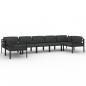 Preview: 7-tlg. Garten-Lounge-Set mit Kissen Aluminium Anthrazit