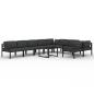 Preview: 10-tlg. Garten-Lounge-Set mit Kissen Aluminium Anthrazit