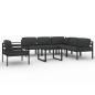 Preview: 7-tlg. Garten-Lounge-Set mit Kissen Aluminium Anthrazit