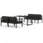 Preview: 5-tlg. Garten-Lounge-Set mit Kissen Aluminium Anthrazit